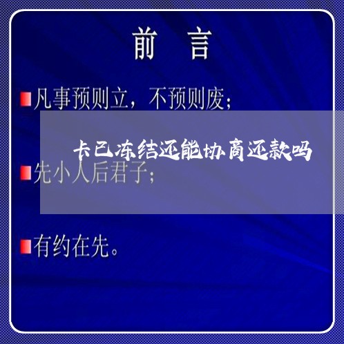 卡已冻结还能协商还款吗/2023092214859