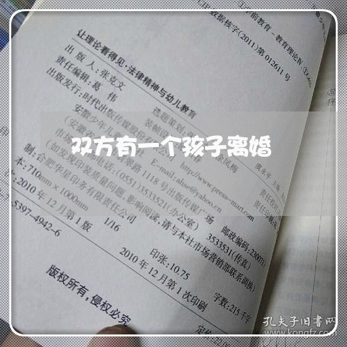 双方有一个孩子离婚/2023110531915