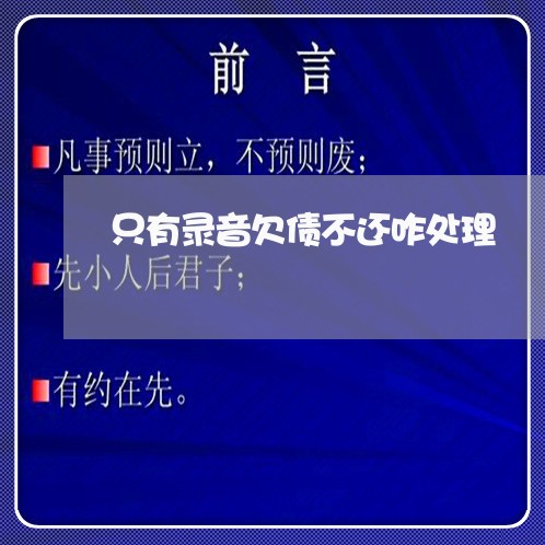 只有录音欠债不还咋处理/2023102404047