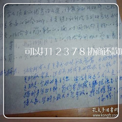 可以打12378协商还款吗/2023031548243