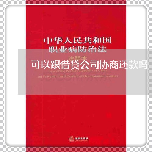 可以跟借贷公司协商还款吗/2023092495925