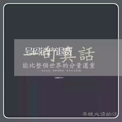 号码销户退费/2023041693825