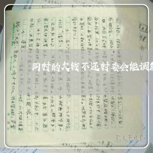 同村的欠钱不还村委会能调解吗/2023110930612