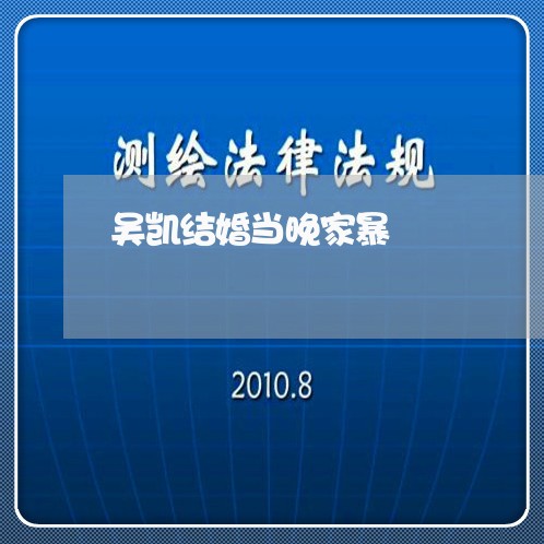 吴凯结婚当晚家暴/2023100929282