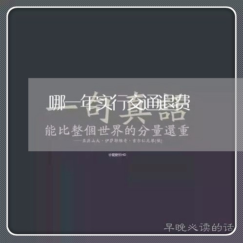 哪一年实行交通退费/2023061048360