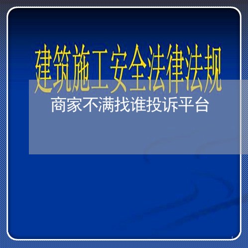 商家不满找谁投诉平台/2023030119493