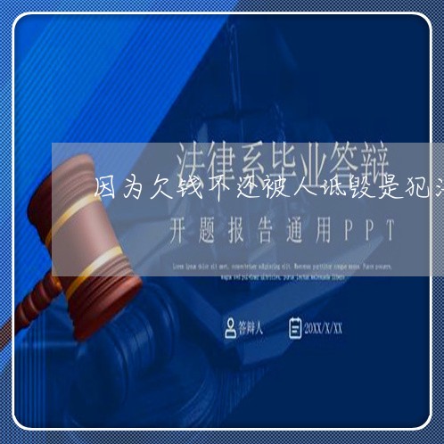 因为欠钱不还被人诋毁是犯法吗/2023110747268