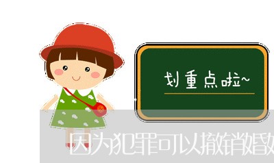 因为犯罪可以撤销婚姻吗/2023081429159