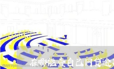 在哪能查自己网贷逾期记录/2023110679280