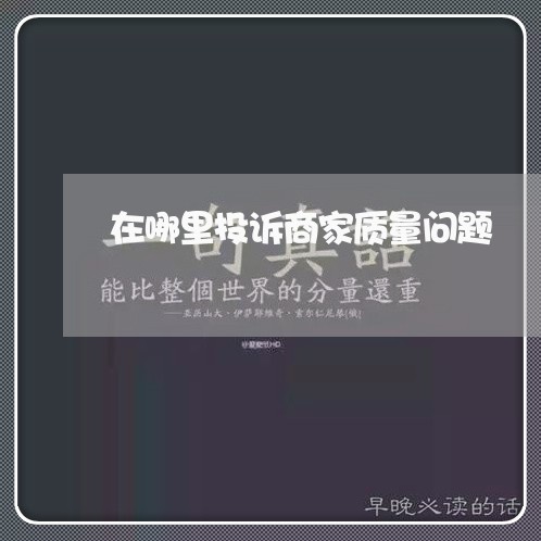 在哪里投诉商家质量问题/2023022457162