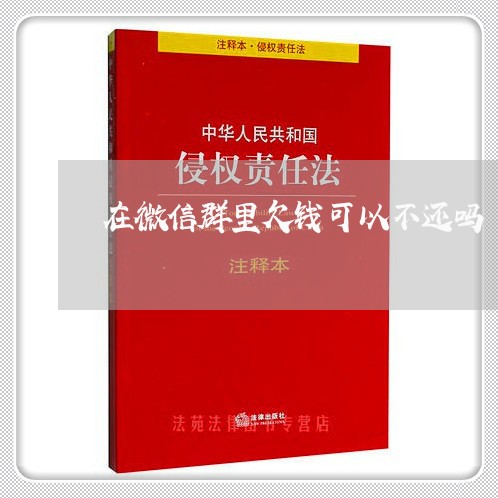 在微信群里欠钱可以不还吗/2023093017169