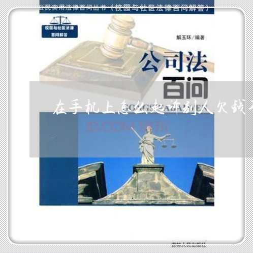 在手机上怎么起诉别人欠钱不还呢/2023120939482