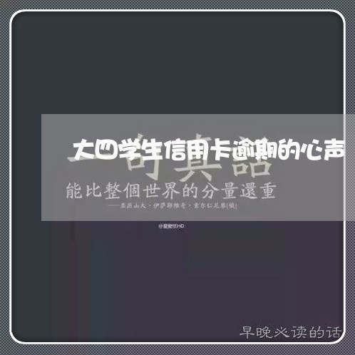 大四学生信用卡逾期的心声/2023051265037