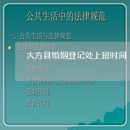 大方县婚姻登记处上班时间/2023112887068