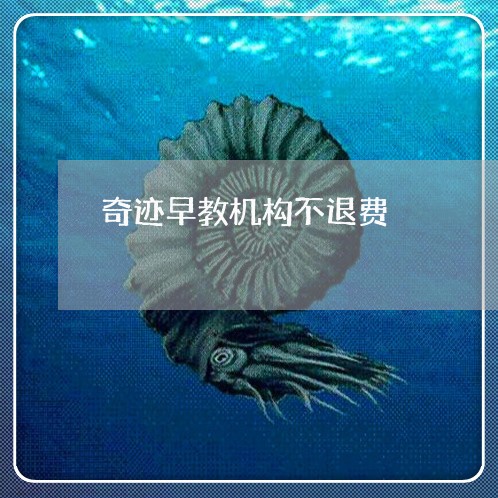 奇迹早教机构不退费/2023061684626