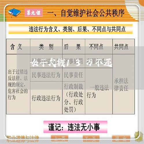 女子欠钱13万不还/2023111484130