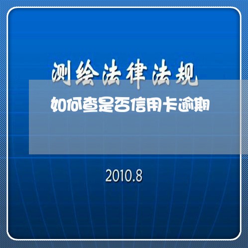 如何查是否信用卡逾期/2023112544705