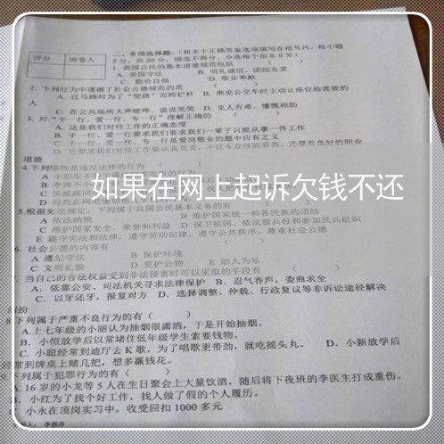 如果在网上起诉欠钱不还/2023120483848