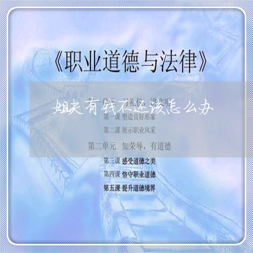 姐夫有钱不还该怎么办/2023110711724