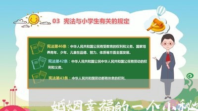 婚姻幸福的一个小秘密/2023081430484