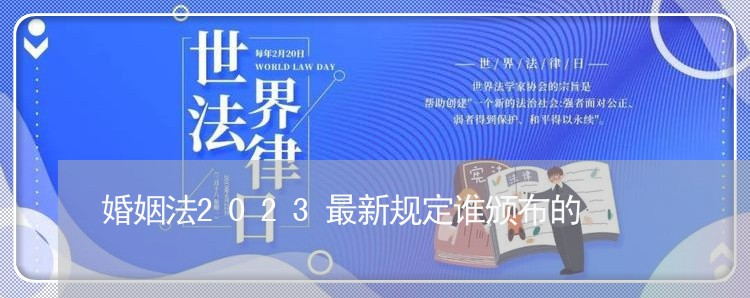 婚姻法2023最新规定谁颁布的/2023112428137