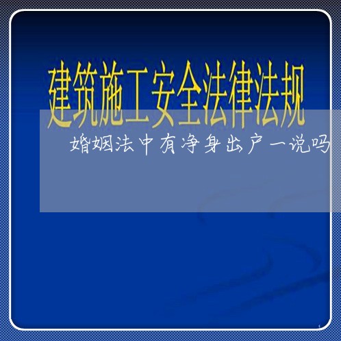 婚姻法中有净身出户一说吗/2023081362515