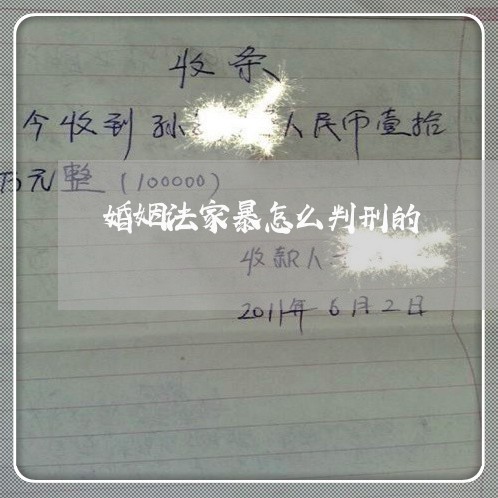 婚姻法家暴怎么判刑的/2023112307048