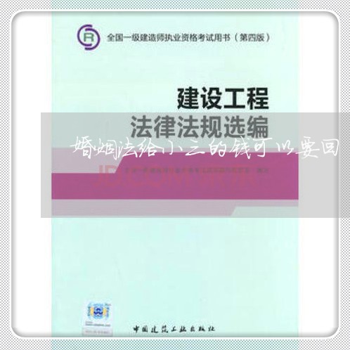 婚姻法给小三的钱可以要回/2023081305160