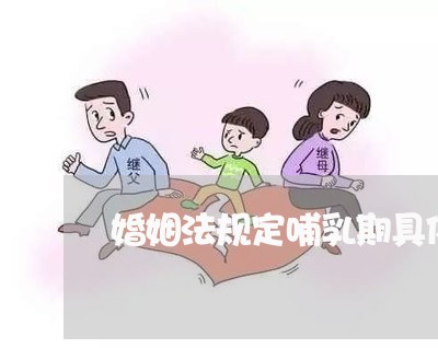 婚姻法规定哺乳期具体时间是多久/2023112485058