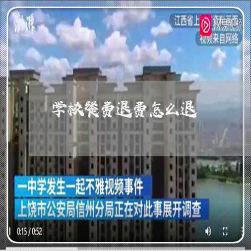 学校餐费退费怎么退/2023061663838