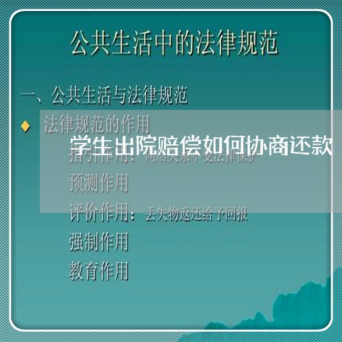 学生出院赔偿如何协商还款/2023092285148