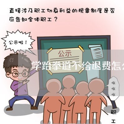 学跆拳道不给退费怎么办/2023053165829