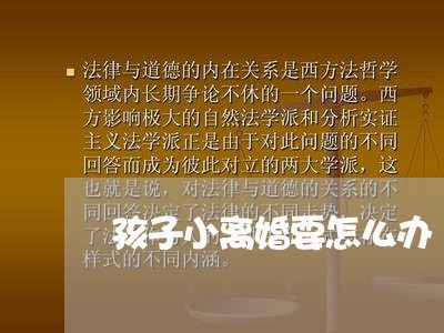 孩子小离婚要怎么办/2023110354646