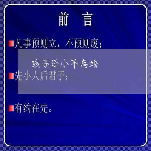 孩子还小不离婚/2023121758571