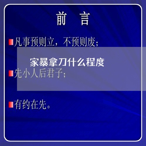 家暴拿刀什么程度/2023101229581