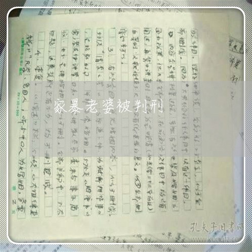 家暴老婆被判刑/2023090540583