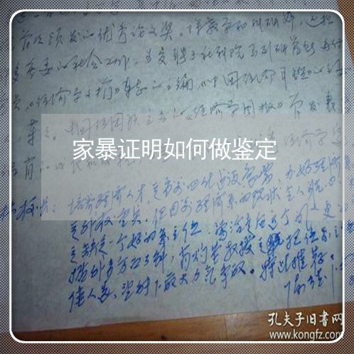 家暴证明如何做鉴定/2023110742584