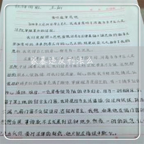 家暴违反刑法么/2023091070726