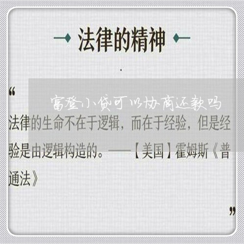 富登小贷可以协商还款吗/2023100681594