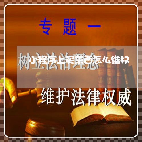 小程序上买东西怎么维权/2023062442048