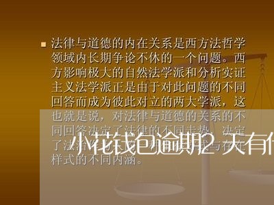 小花钱包逾期2天有什么用/2023080189492