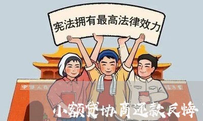 小额贷协商还款反悔了咋办/2023100561815