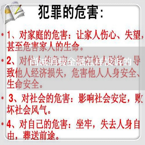 尚诚消费金融怎样投诉的/2023030753714