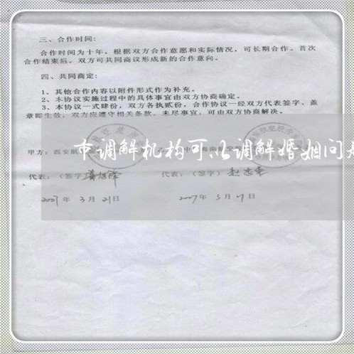 市调解机构可以调解婚姻问题吗/2023112349163