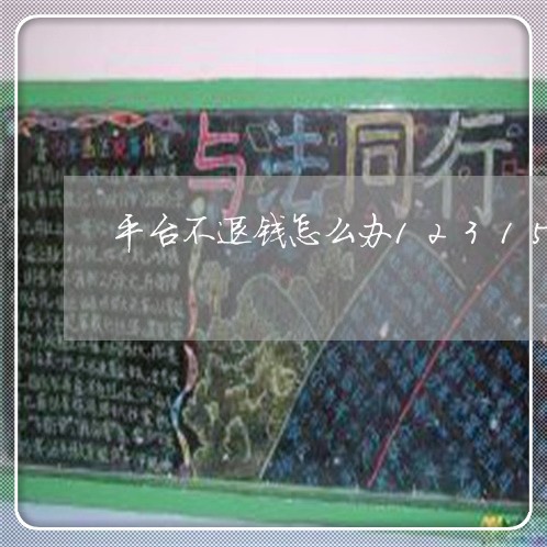 平台不退钱怎么办12315投诉/2023032651715