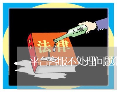 平台客服不处理问题怎么投诉他/2023040493724