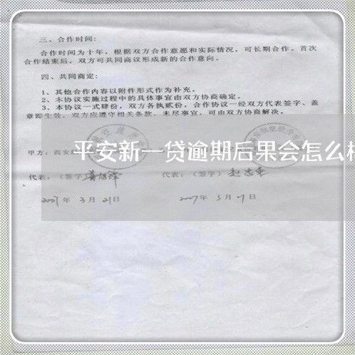 平安新一贷逾期后果会怎么样/2023053085359