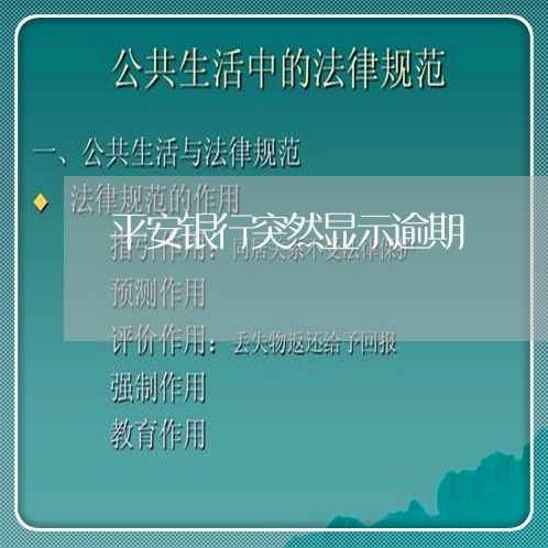 平安银行突然显示逾期/2023111450692