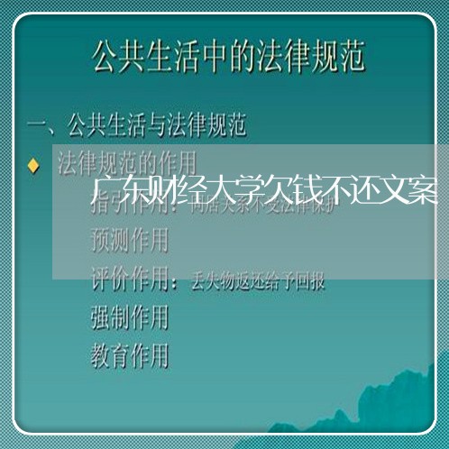 广东财经大学欠钱不还文案/2023092893936