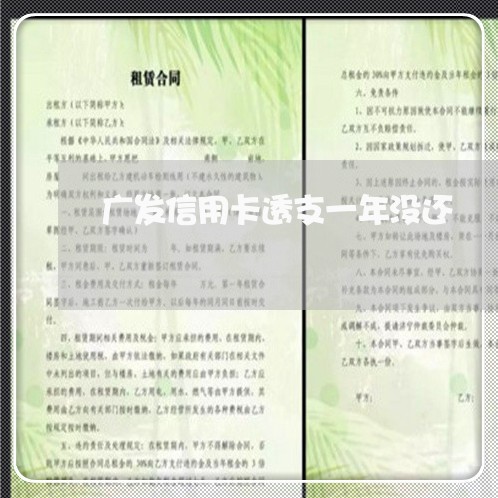 广发信用卡透支一年没还/2023072183845